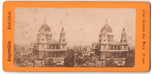 Stereo-Fotografie Ansicht London, St. Paul`s Cathedral