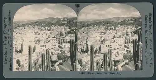 Stereo-Fotografie Keystone, Meadville, Ansicht Guanajuato / Silver City, Blick über die Stadt