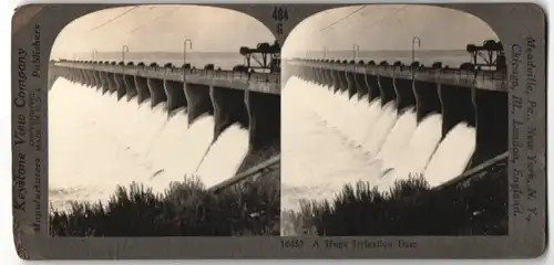 Stereo-Fotografie Keystone, Meadville, Ansicht Calgary, Huge Irrigation Dam