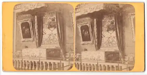 Stereo-Fotografie Ansicht Versailles, Schlafzimmer Louis XIV.