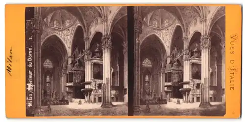 Stereo-Fotografie Fotograf unbekannt, Ansicht Milan / Mailand, Interieur du Dome