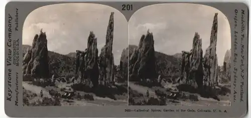 Stereo-Fotografie Keystone, Meadville, Ansicht Colorado, Cathedral Spires, Garden of the gods