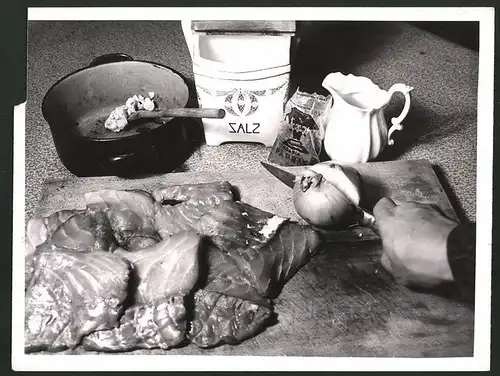 Fotografie Seefischgulasch, Zutaten, Rezept Rückseitig 1939