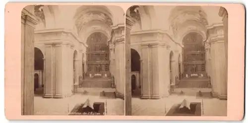 Stereo-Fotografie Ansicht El Escurial, Intérieur de l`Église