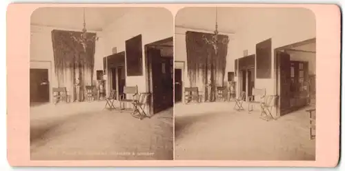 Stereo-Fotografie Ansicht L`Escurial, Palais, Chambre à coucher