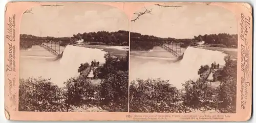 Stereo-Fotografie Underwood & Underwood, Ansicht Niagara Falls, NY, gesehen von Goat Island
