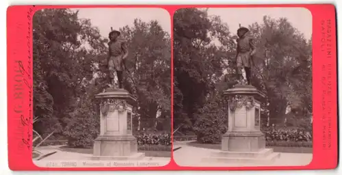 Stereo-Fotografie G. Brogi, Firenze, Ansicht Torino, Monumente ad Alessandro Lamarmora