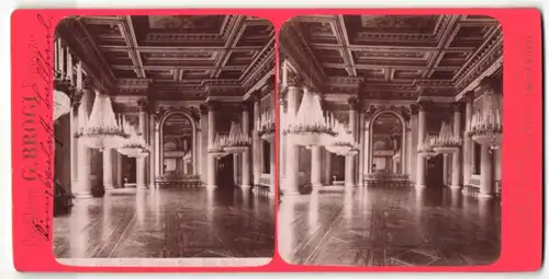 Stereo-Fotografie G. Brogi, Firenze, Ansicht Torino, Palazzo Reale - Sala da Ballo