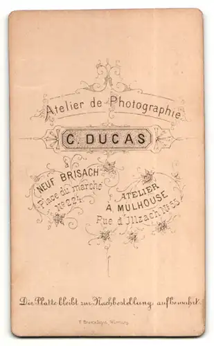 Fotografie C. Ducas, Mulhouse, Portrait stattlicher Soldat in Uniform