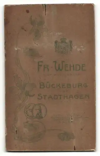 Fotografie Fr.Wehde, Bückeburg, Portrait bürgerliche Dame in modischer Kleidung mit Kragenbrosche