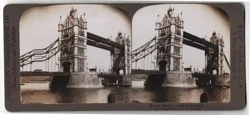 Stereo-Fotografie American Stereoscopic Co., New York, NY, Ansicht London, Tower Bridge