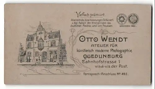 Fotografie Otto Wendt, Quedlinburg, Ansicht Quedlinburg, Geschäftshaus Bahnhofstrasse 1