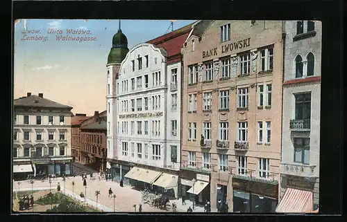 AK Lemberg, Walowagasse aus der Vogelschau