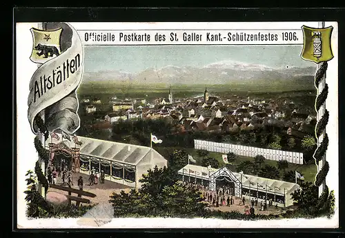 AK Altstätten, St. Galler Kant.-Schützenfest 1906, Ortsansicht