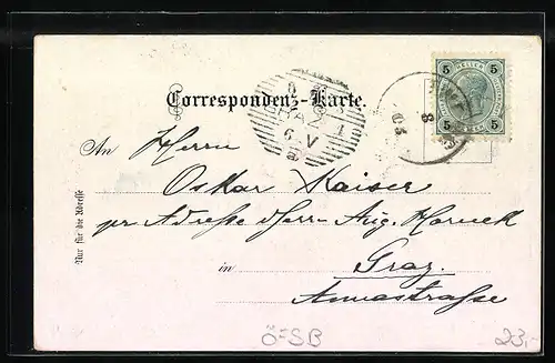 Lithographie Tweng, Ortsansicht mit Kirche und Bergen