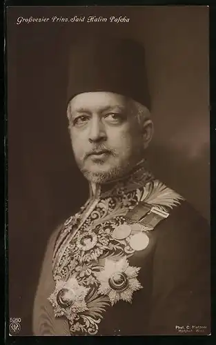 AK Grossvesier Prinz Said Halim Pascha in Uniform mit Orden