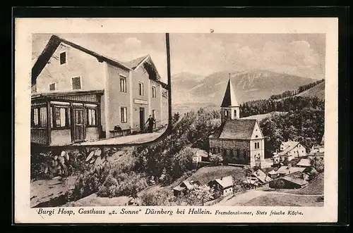 AK Dürnberg bei Hallein, Burgi Hosp, Gasthaus zur Sonne