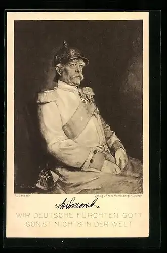 AK Ganzsache Bayern PP38D4 /02: Otto von Bismarck in Galauniform mit Pickelhaube