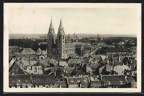 AK Wiener Neustadt, Ortsansicht mit Kirche