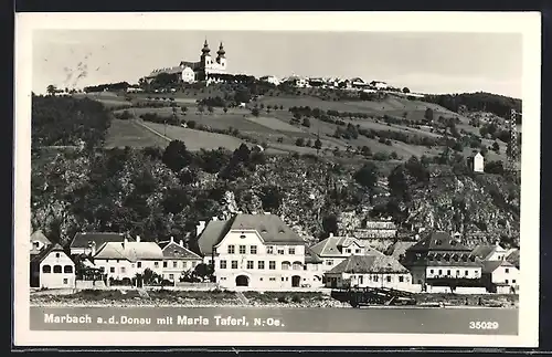 AK Marbach a.d. Donau, Ortsansicht mit Maria Taferl