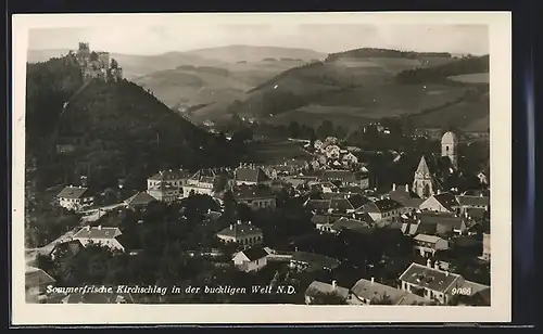 AK Kirchschlag, Totalansicht mit Ruine