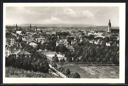 AK St. Pölten, Ortsansicht mit Kirchen