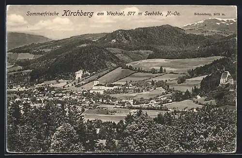 AK Kirchberg am Wechsel, Gesamtansicht, Schneeberg