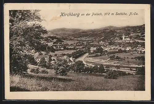 AK Kirchberg an der Pielach, Gesamtansicht mit Fluss