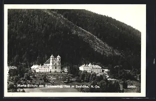 AK Maria Schutz am Semmering, Fernsicht auf die Ortschaft