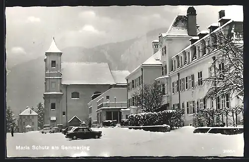 AK Maria Schutz am Semmering, Ortspartie im Winter