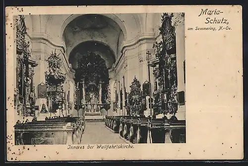 AK Maria Schutz am Semmering, Innenansicht der Wallfahrtskirche