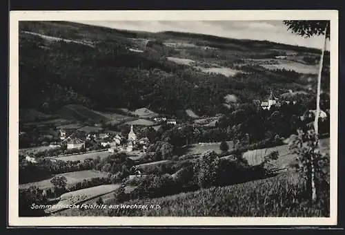 AK Feistritz am Wechsel, Ortsansicht aus der Vogelschau