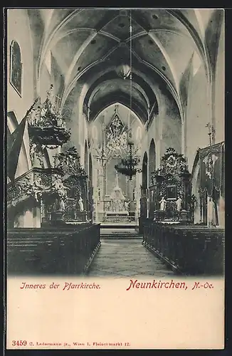 AK Neunkirchen, Innenansicht der Pfarrkirche