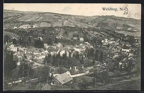 AK Weidling, Totalansicht aus der Vogelschau