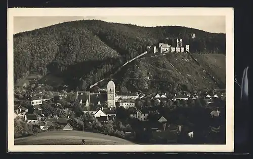 AK Kirchschlag, Ortsansicht mit Ruine