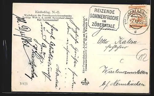 AK Kirchschlag, Ortsansicht mit Ruine