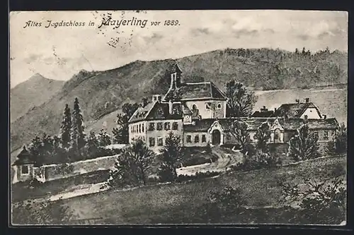 Künstler-AK Mayerling, Altes Jagdschloss