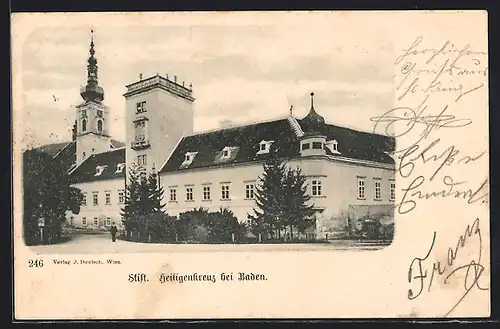 AK Heiligenkreuz bei Baden, Blick auf Stift