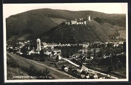 AK Kirchschlag, Totalansicht mit Burg