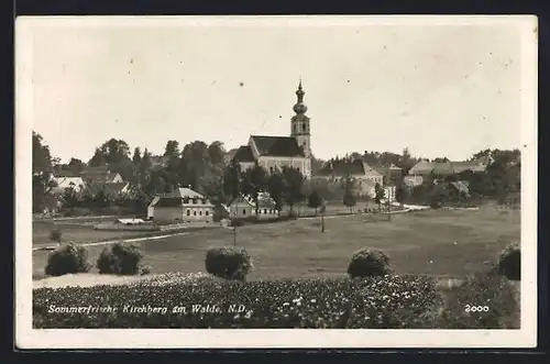 AK Kirchberg am Walde, Ortsansicht mit Kirche