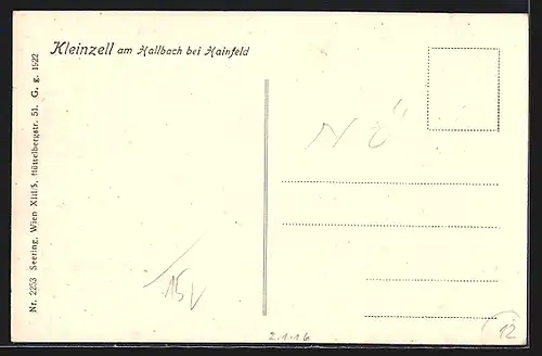 AK Kleinzell am Hallbach, Totalansicht aus der Vogelschau