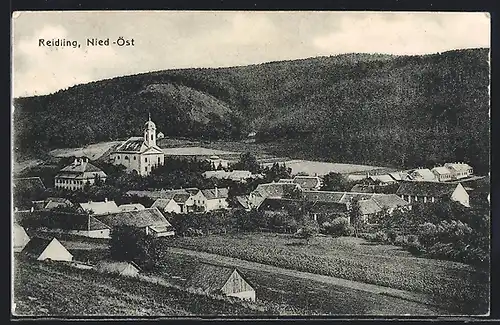 AK Reidling, Ortsansicht mit Kirche
