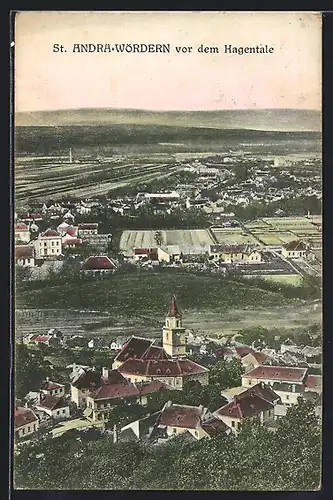 AK St. Andrä-Wördern, Totalansicht mit Hinterland