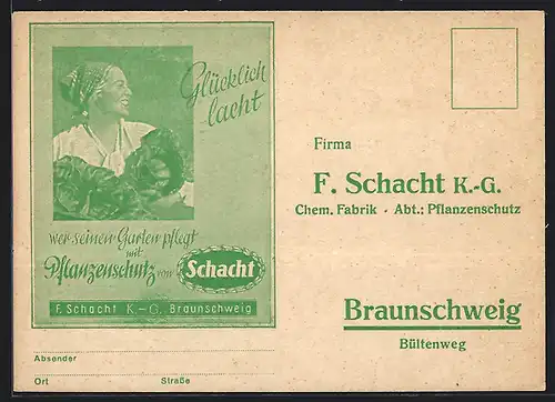Künstler-AK Reklame für Pflanzenschutz der Firma Schacht
