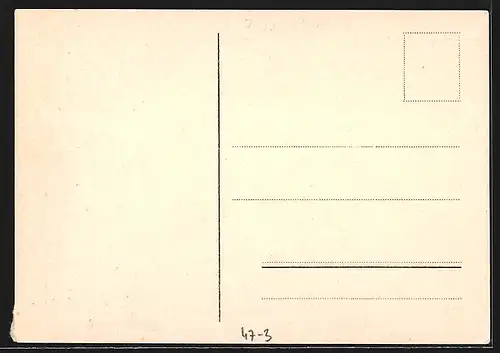 Künstler-AK Absolvia zum Abitur 1937, Haufen aus Schulbüchern