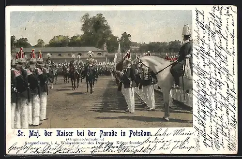 AK Potsdam, Kaiser Wilhelm II. bei der Parade