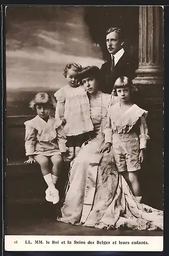AK Königsfamilie von Belgien mit ihren Kindern