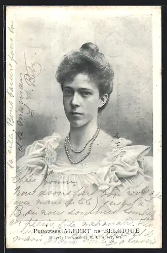 AK Portrait Prinzessin Albert von Belgien