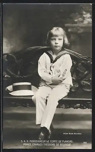 AK Monseigneur Le Comte de Flandre, Prince Charles Theodore von Belgien