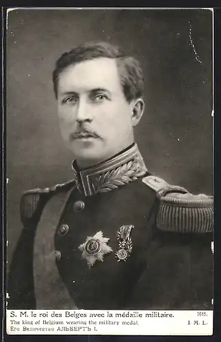AK S.M. Albert I., Roi des Belges, König von Belgien in Uniform